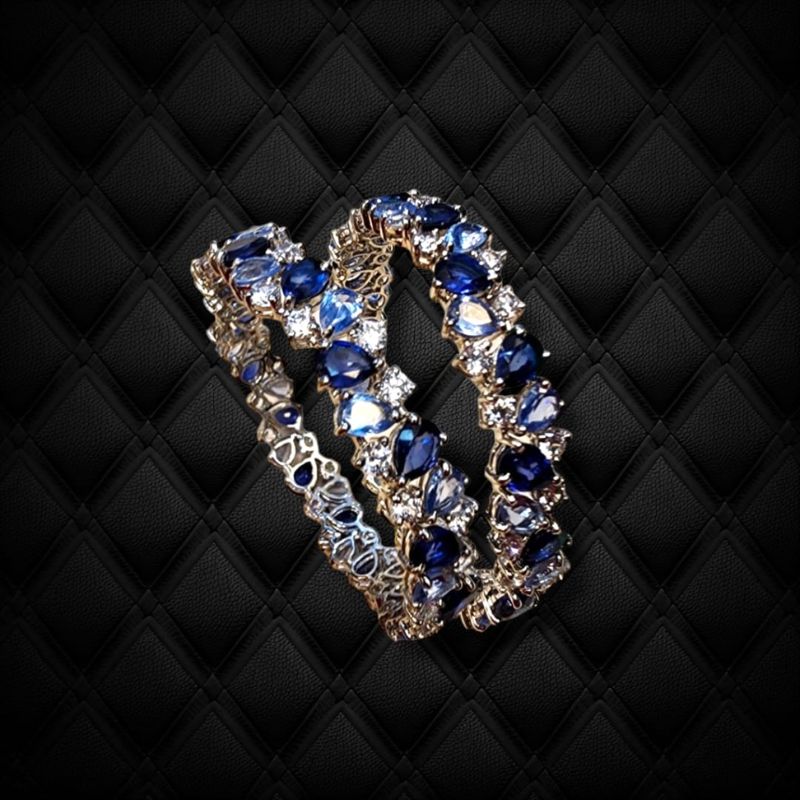 Harmony blue topaz and sapphire bangle