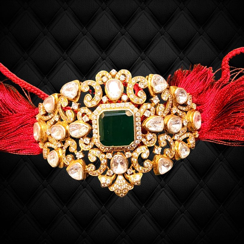 Polki Emerald Choker Neclace